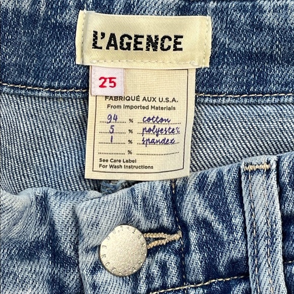 New L’Agence Brooklyn High Rise Utility Wide Leg Jeans Brewer Blue Sz 25 - Picture 6 of 14